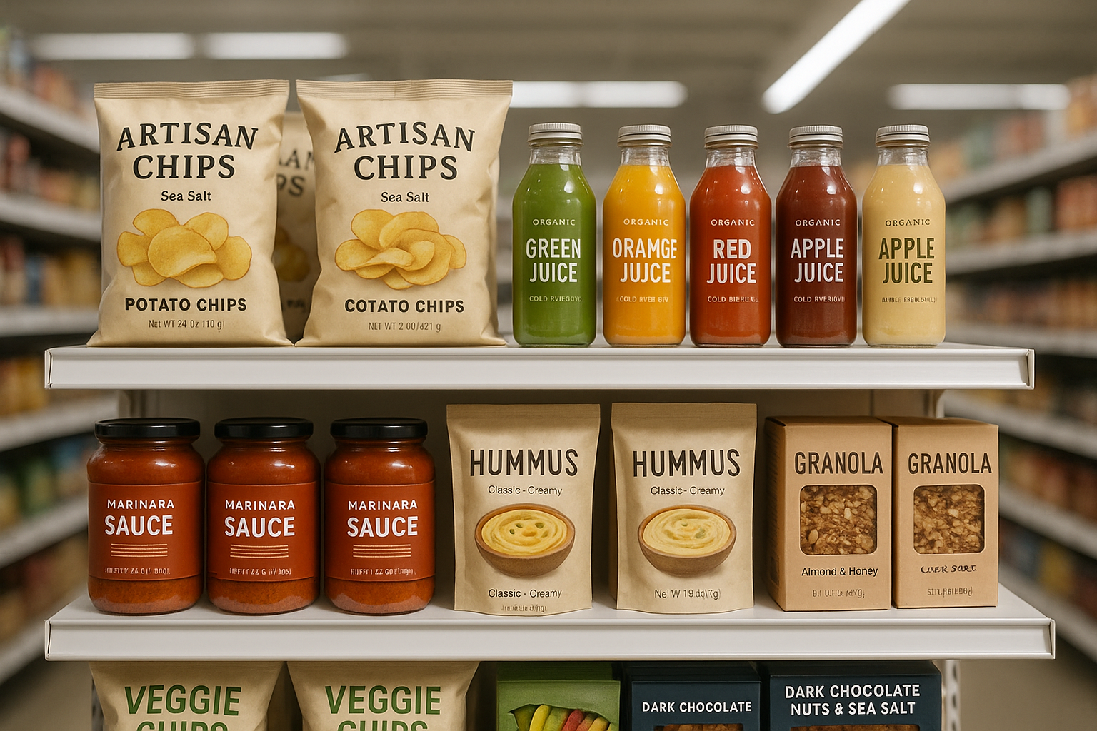 Productos alimentarios en anaquel